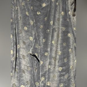 Silky soft velvety pants gray with gold glitter 2X lounge/Street/sleep